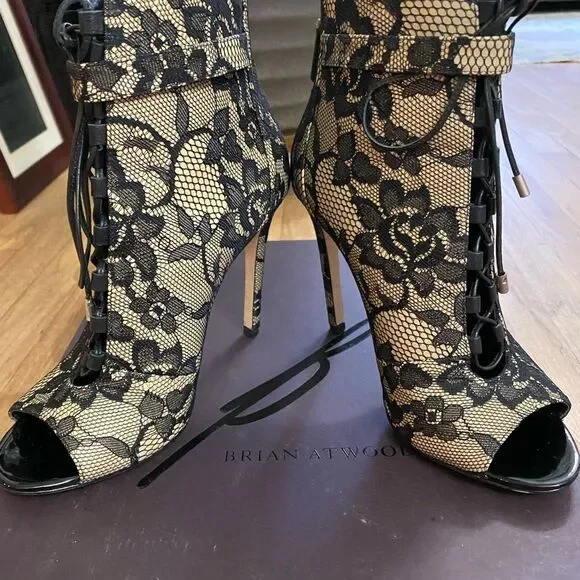 Brian Atwood Lace Booties size 7 - Picture 5 of 9